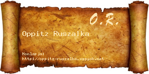Oppitz Ruszalka névjegykártya